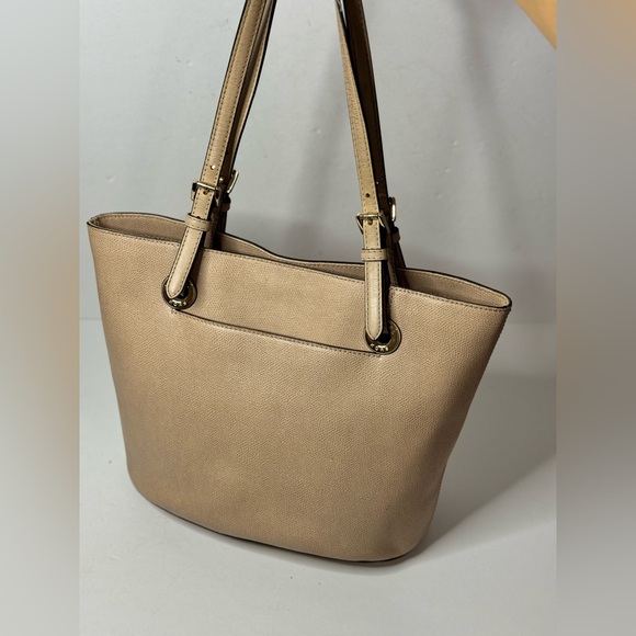 Michael Kors Leather Bag Jet Set Tote Handbag Shoulder Purse Tan - Picture 3 of 13